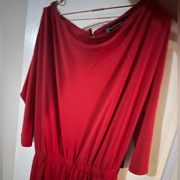 Red, TALL jumpsuit. Big. Plus. - Picture 2 of 3